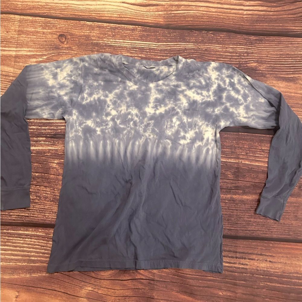 Women’s Ocean Drive Long Sleeve Blue Tye Die Tshirt Size M